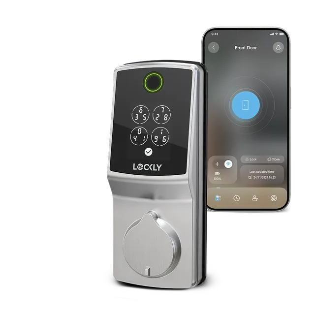 Lockly Secure Pro smart deadbolt with 3D fingerprint sensor and PIN Genie keypad